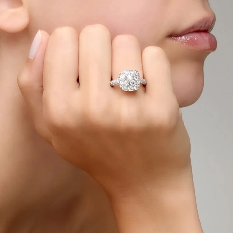 Pomellato - Nudo Maxi - Solitaire Ring with Diamonds, 18k Rose and White Gold