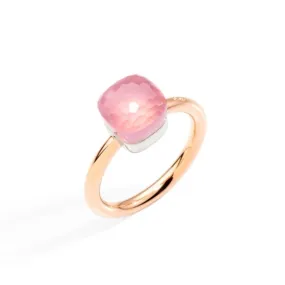 Pomellato - Nudo Petit - Ring with Rose Quartz, 18k Rose and White Gold