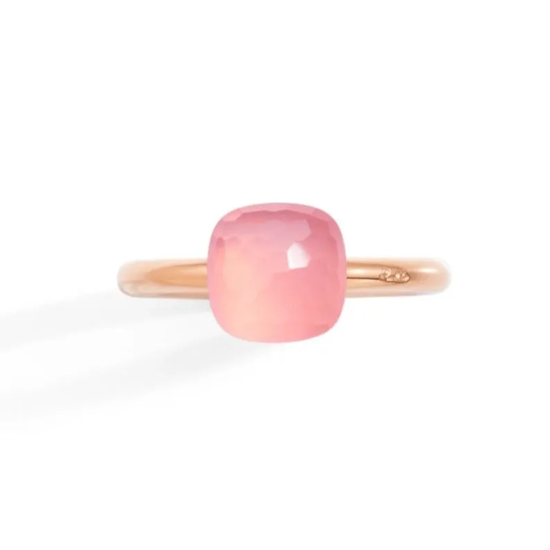 Pomellato - Nudo Petit - Ring with Rose Quartz, 18k Rose and White Gold