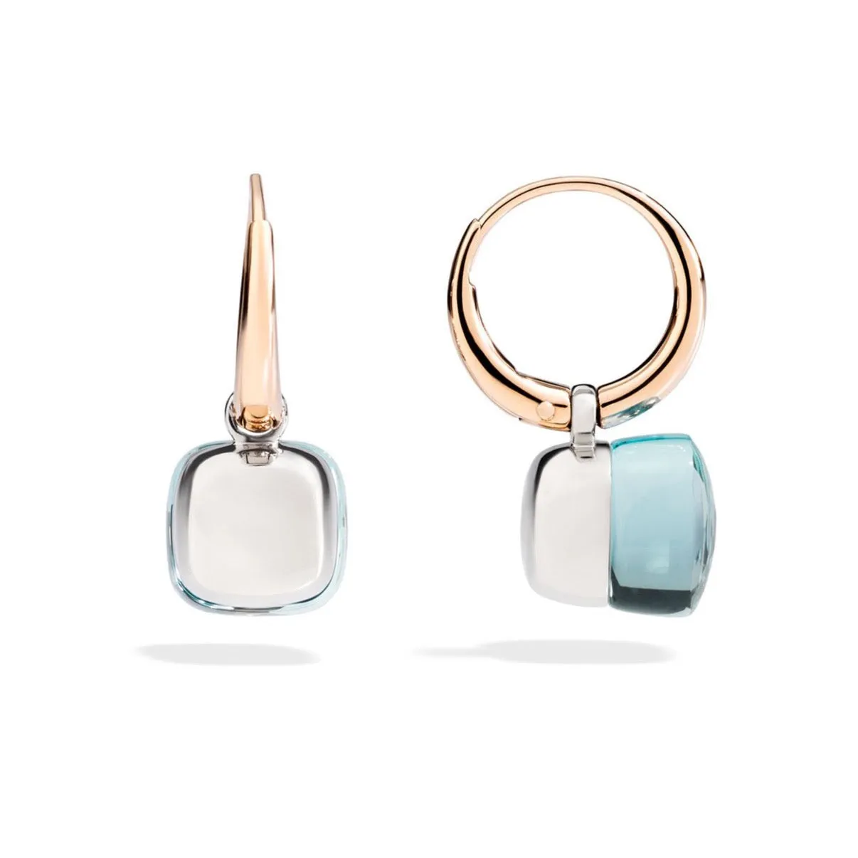 Pomellato - Nudo - Small Earrings with Blue Topaz, 18k Rose and White Gold