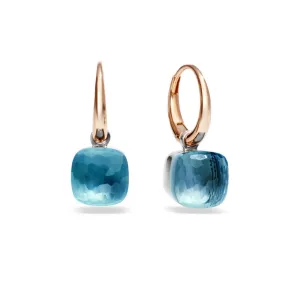 Pomellato - Nudo - Small Earrings with Blue Topaz, 18k Rose and White Gold