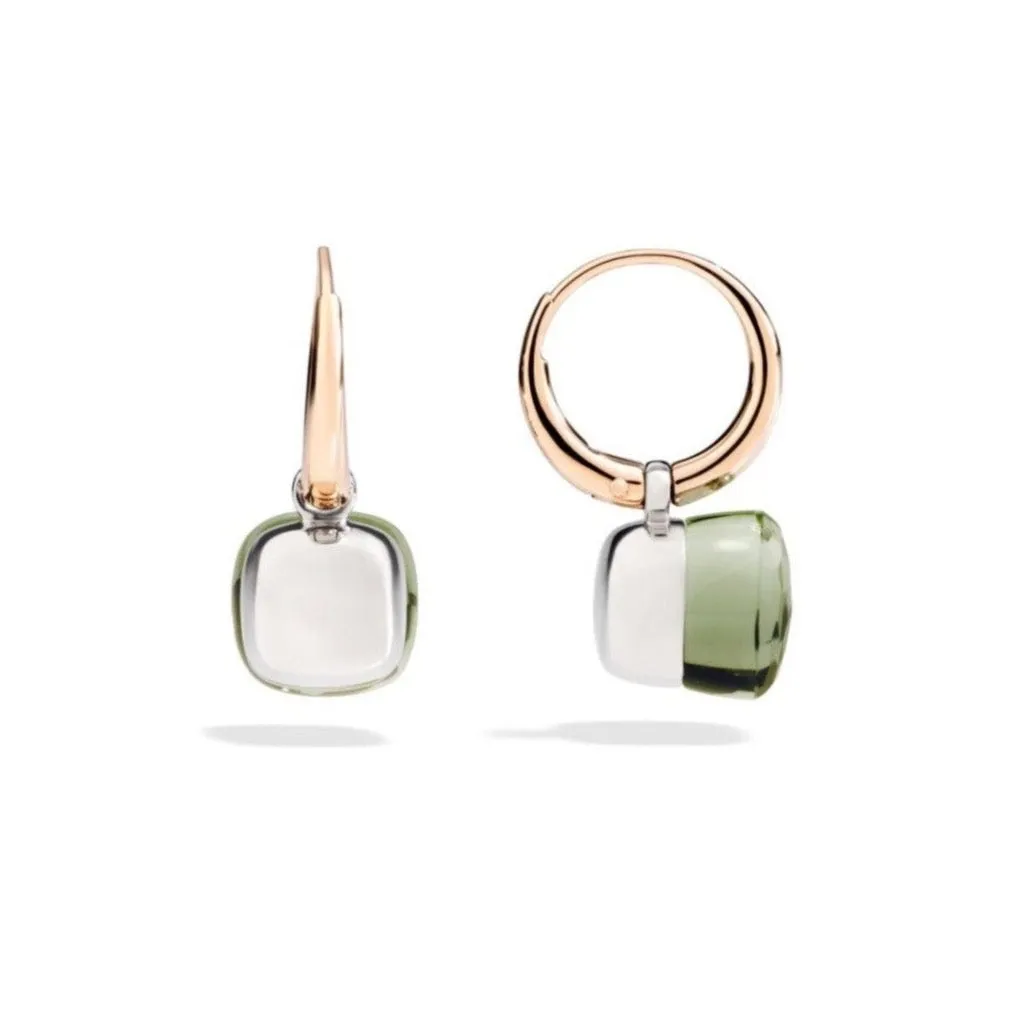 Pomellato - Nudo - Small Earrings with Prasiolite, 18k Rose and White Gold