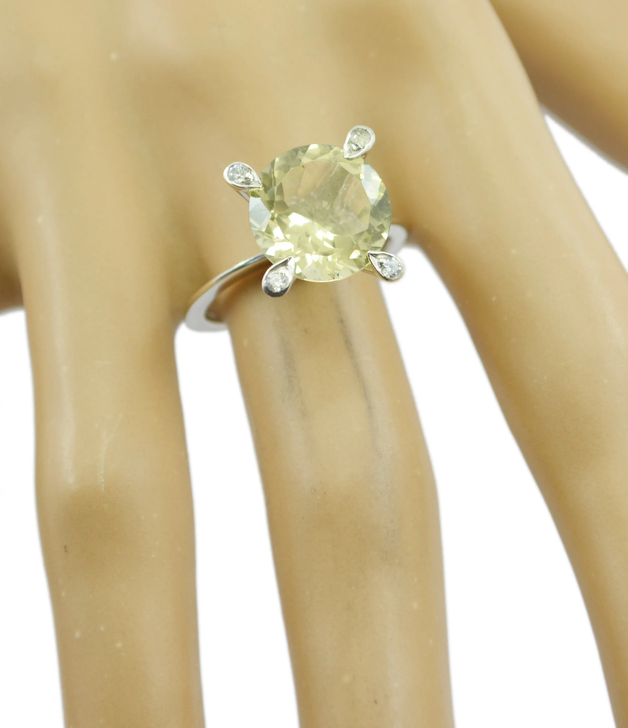 Pretty Gem Lemon Quartz 925 Sterling Silver Rings Wedding Jewelry