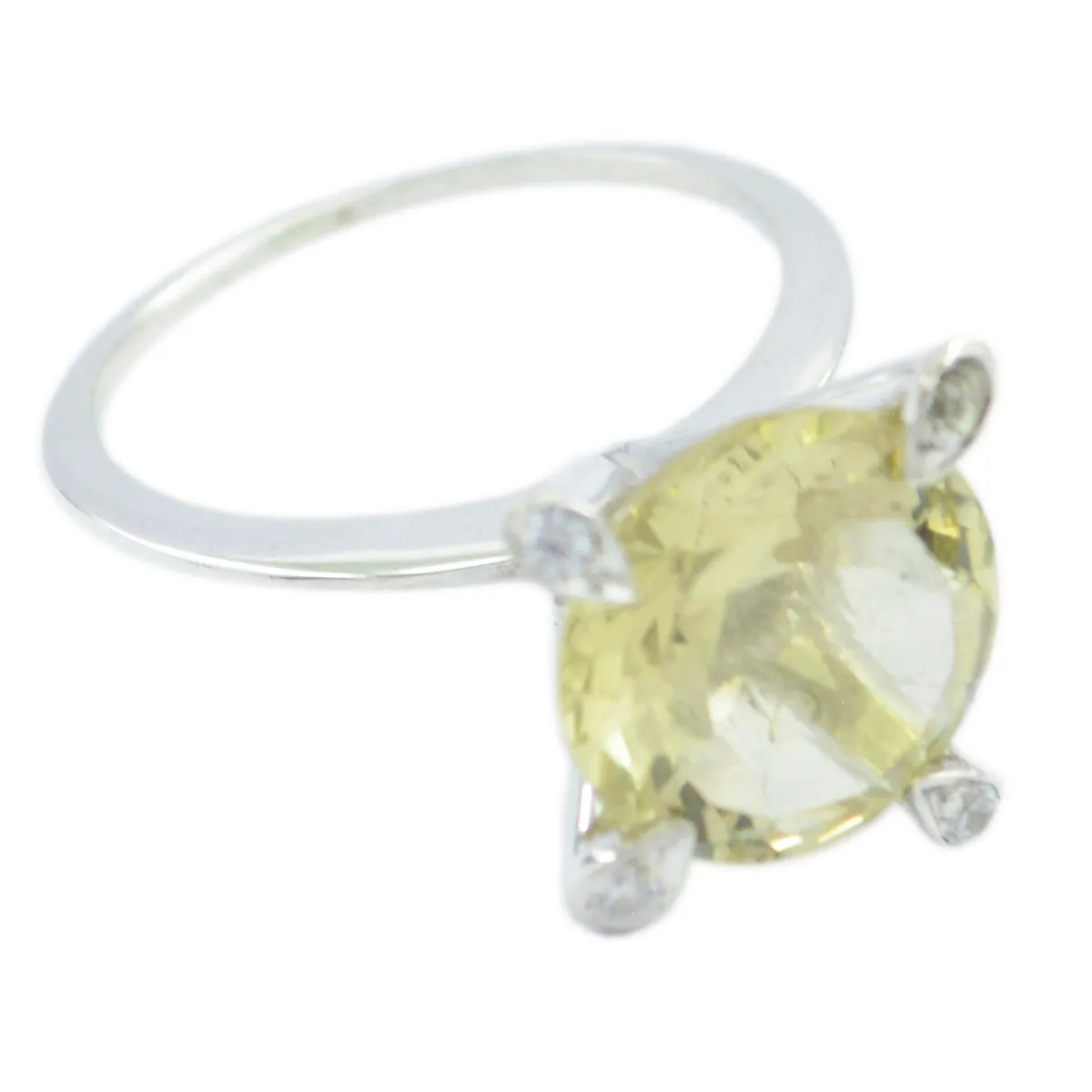 Pretty Gem Lemon Quartz 925 Sterling Silver Rings Wedding Jewelry