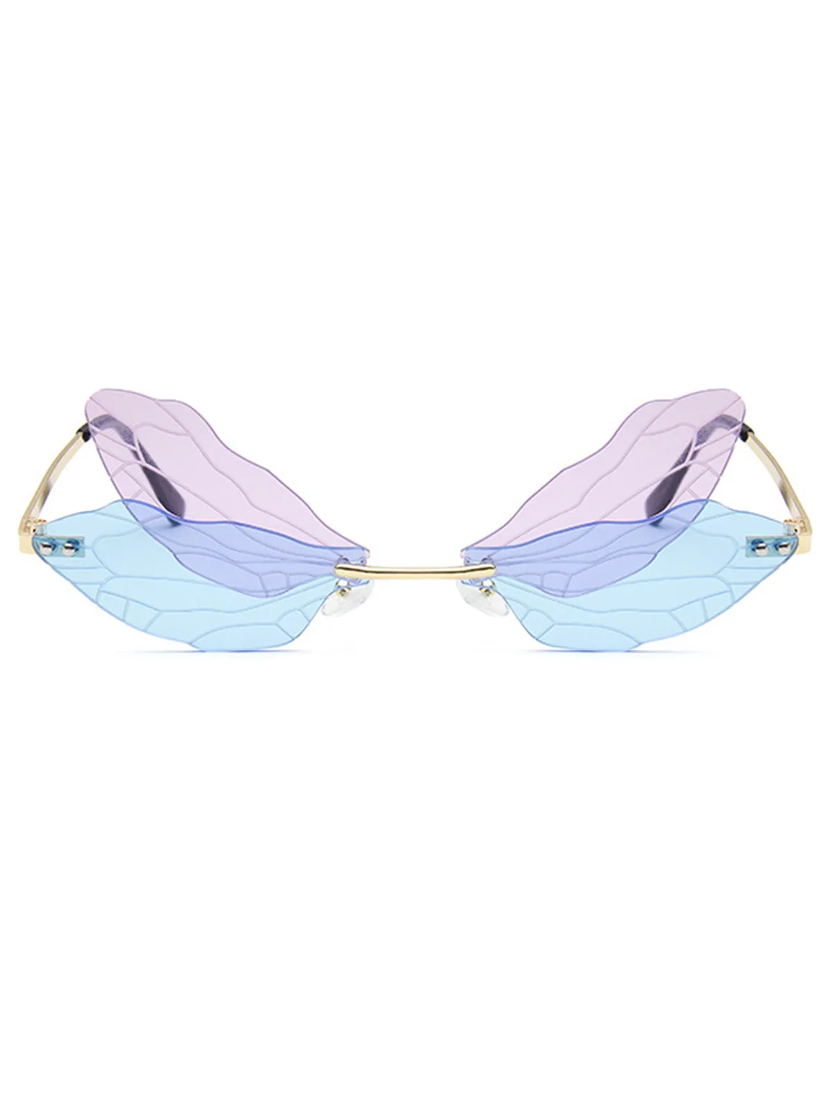 Retro Dragonfly Rimless Sunglasses