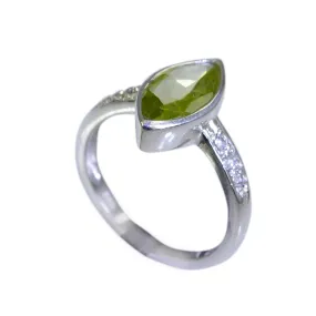 Riyo Charming Gemstone Peridot 925 Sterling Silver Rings Gem Jewelry