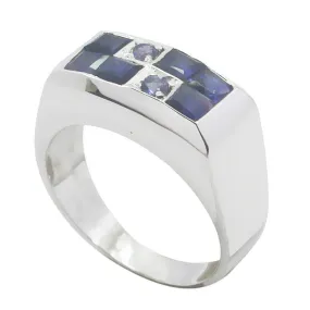 Riyo Engaging Gemstones Iolite Sterling Silver Ring Mom Jewelry