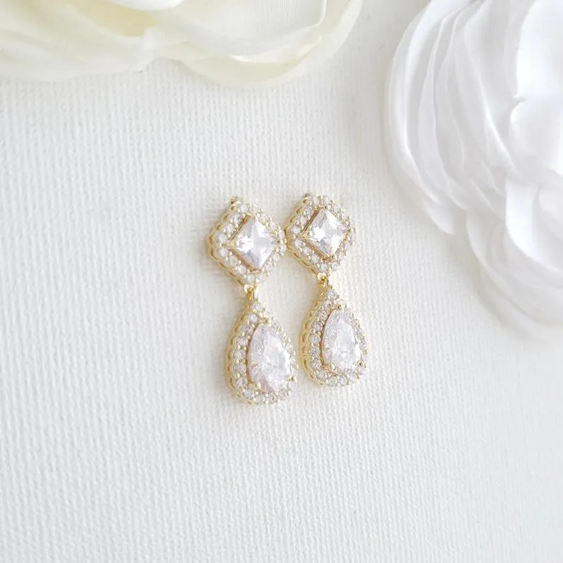 Rose Gold Bridesmaids Earrings- Kala