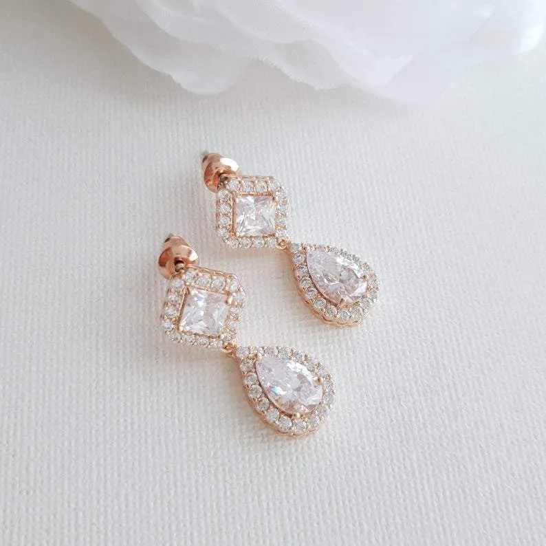 Rose Gold Bridesmaids Earrings- Kala