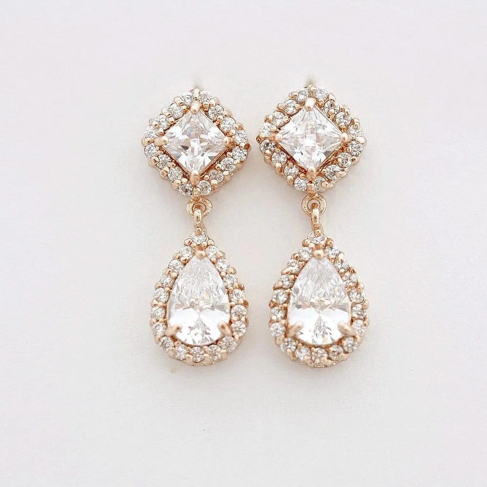 Rose Gold Bridesmaids Earrings- Kala