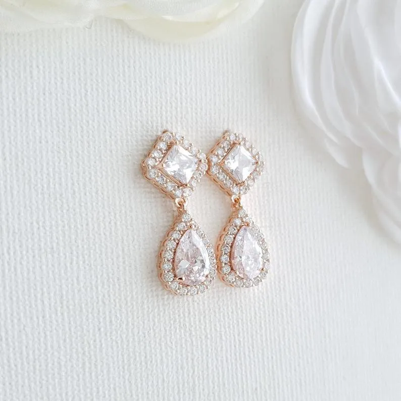 Rose Gold Bridesmaids Earrings- Kala