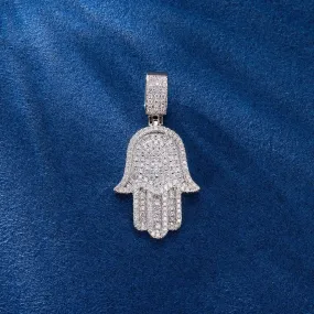 S925 Moissanite Double-Layered Hamsa Pendant