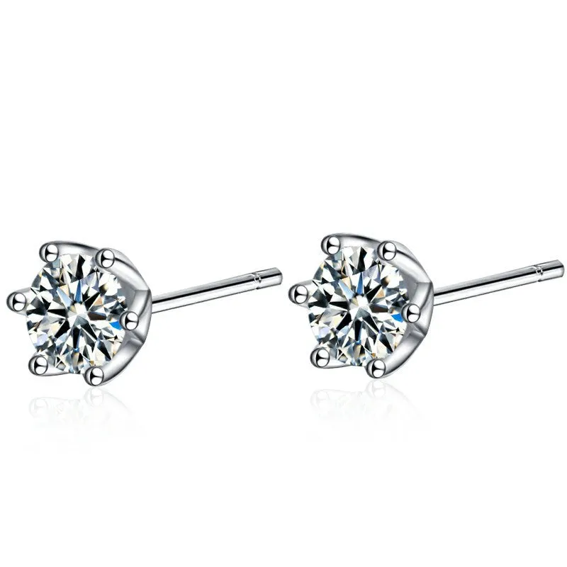 S925 Silver Louboutin Fashion Moissanite Stud Earrings