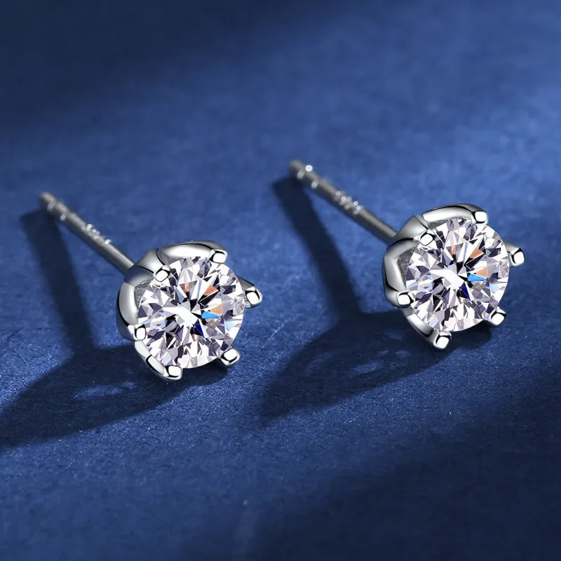 S925 Silver Louboutin Fashion Moissanite Stud Earrings