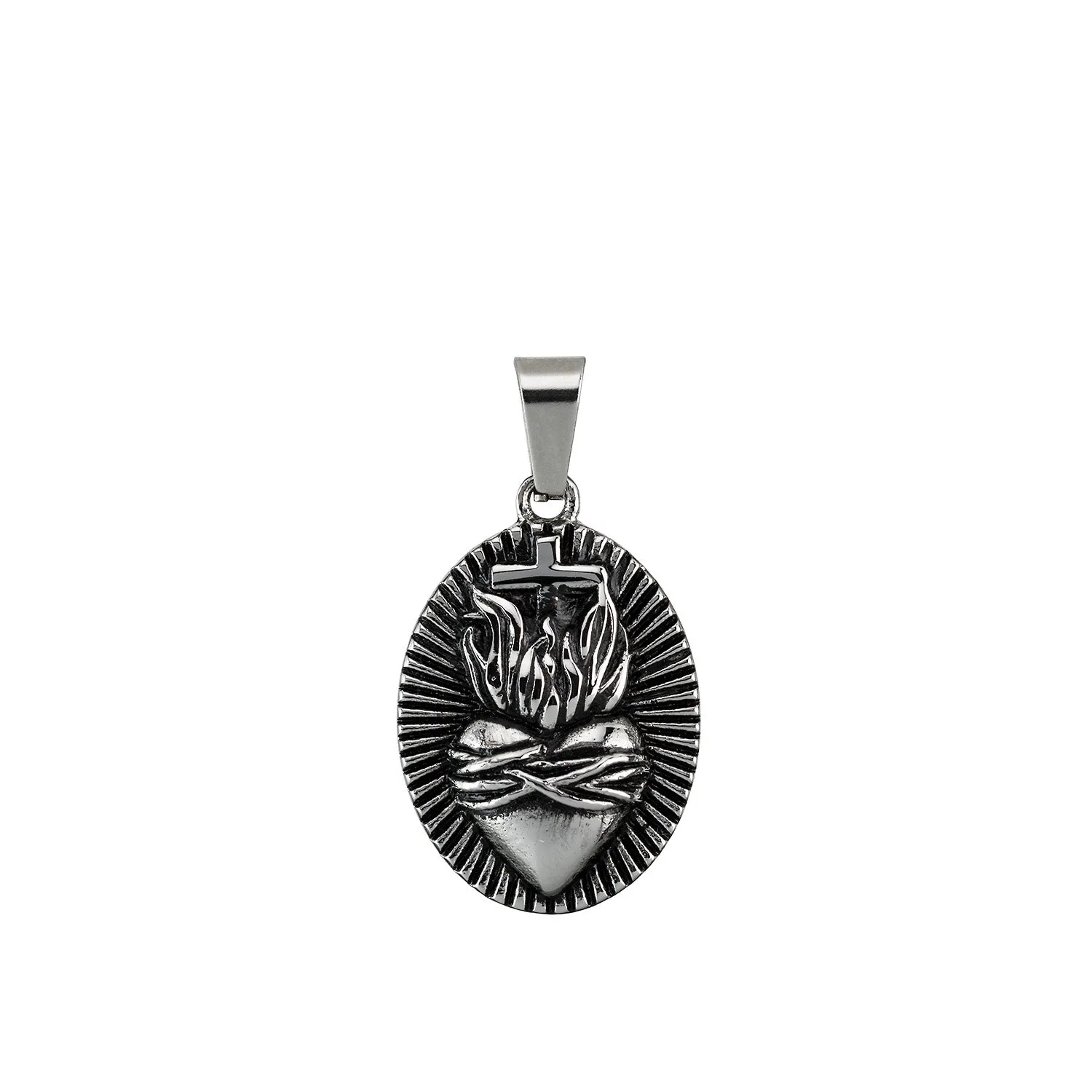 Sacred Heart Silver Pendant