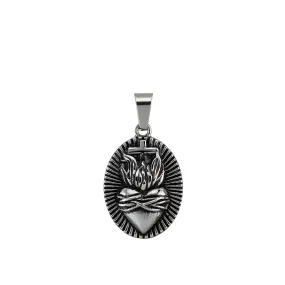 Sacred Heart Silver Pendant