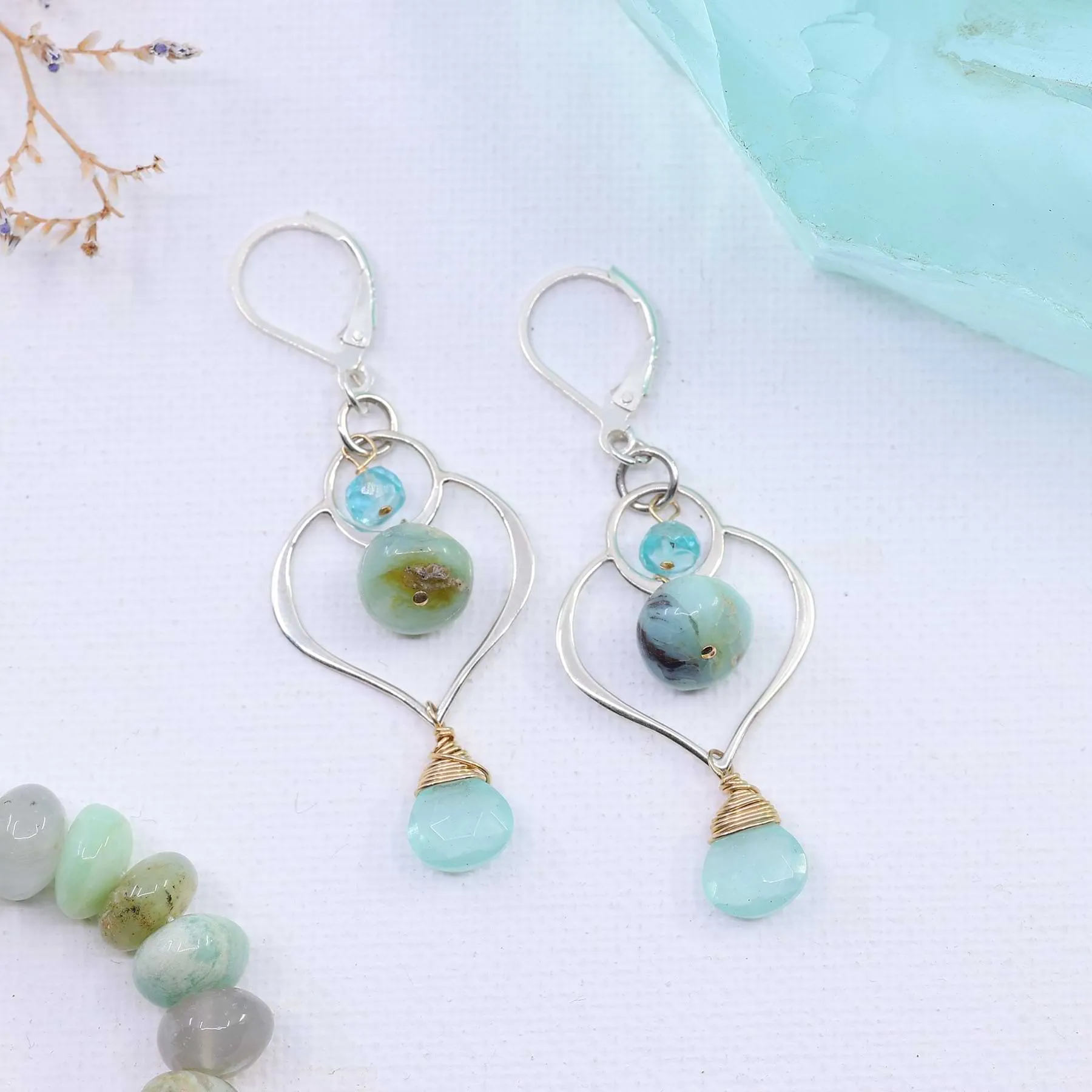 Sebastopol - Multi Gemstone Silver Drop Earrings