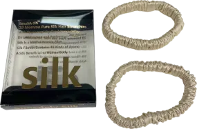 .Silk Cream 100% Pure Silk Hair Scrunchies Set