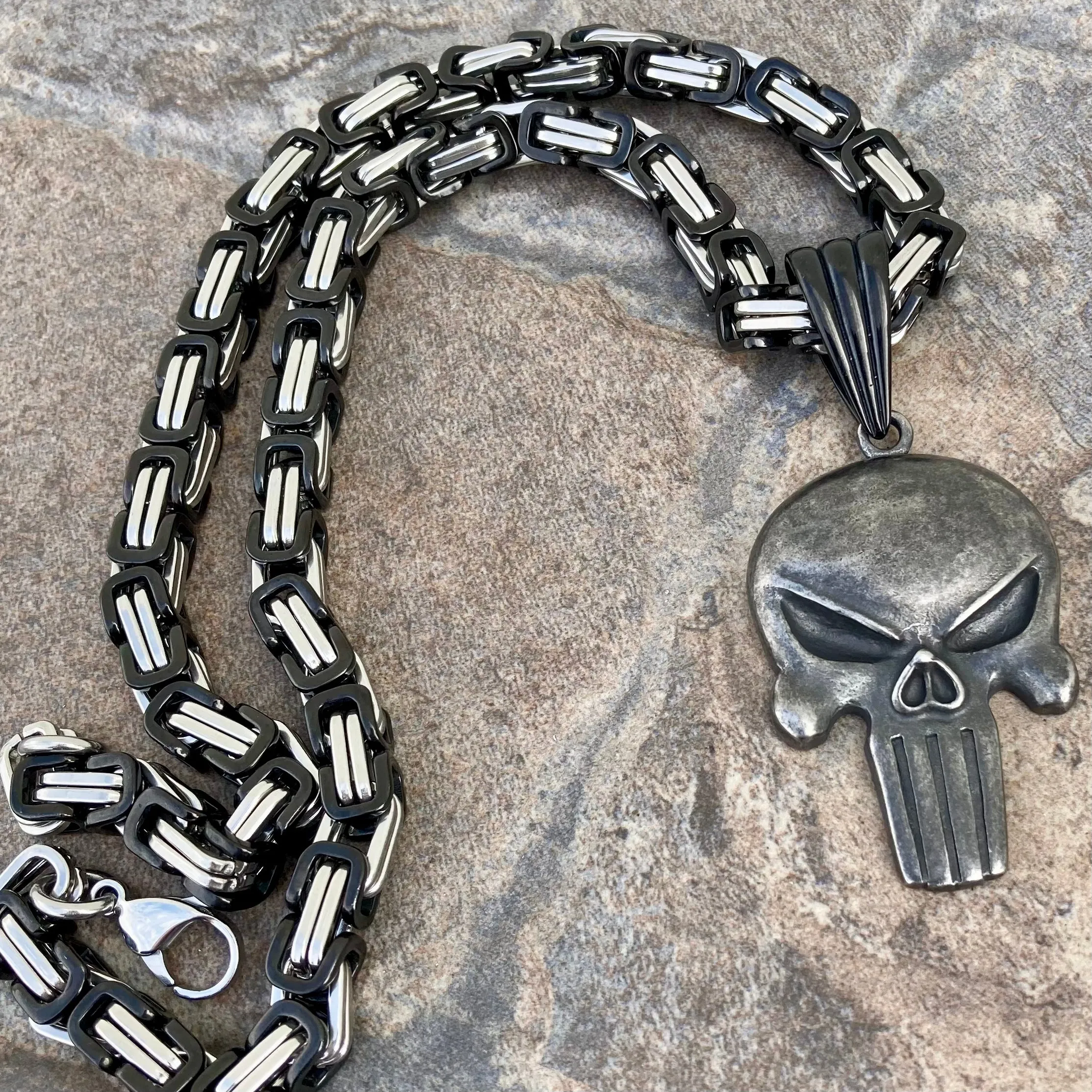 Skull Galvanized Pendant - Necklace (466)