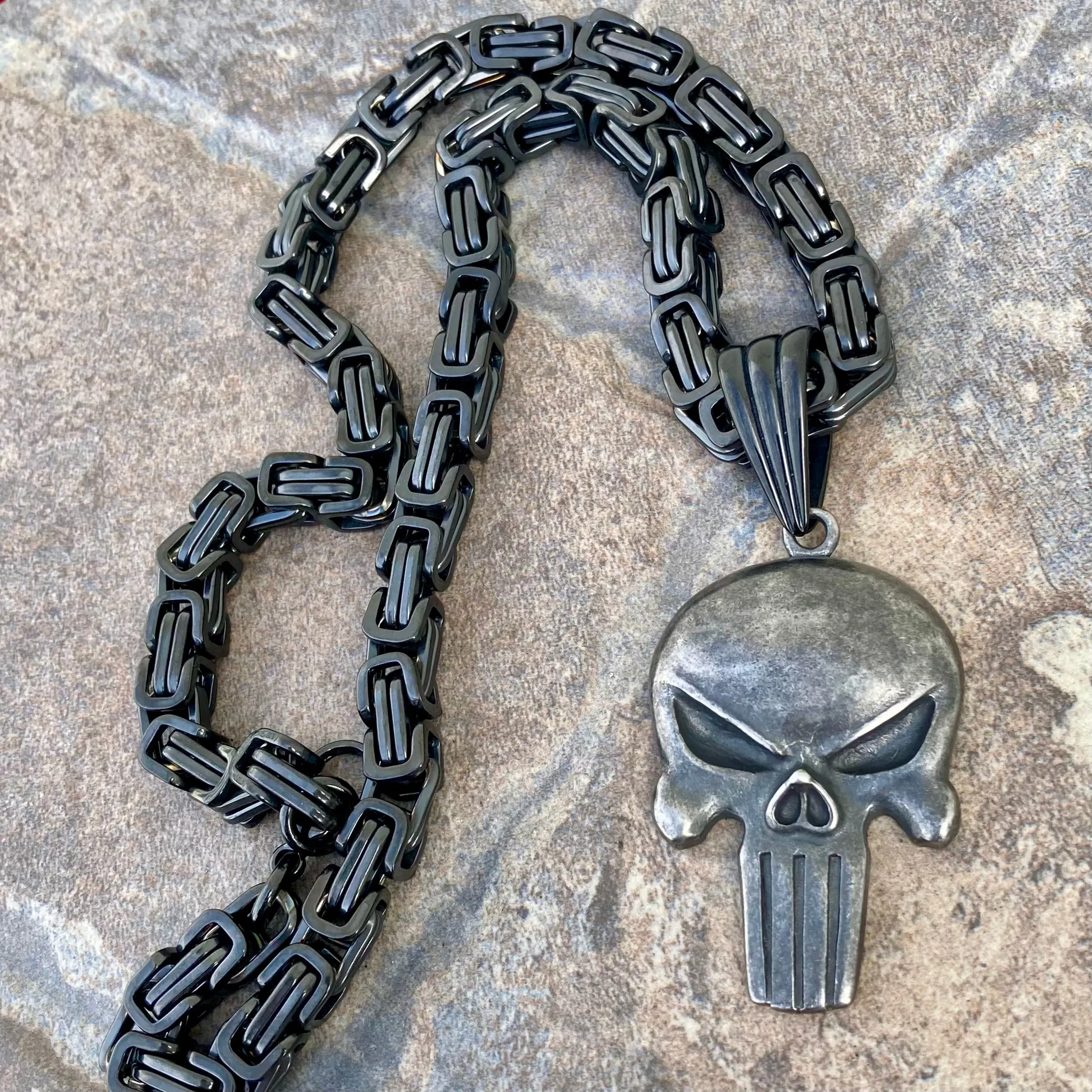 Skull Galvanized Pendant - Necklace (466)