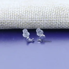 Solid 925 Sterling Silver Dolphin Stud Women's Earrings