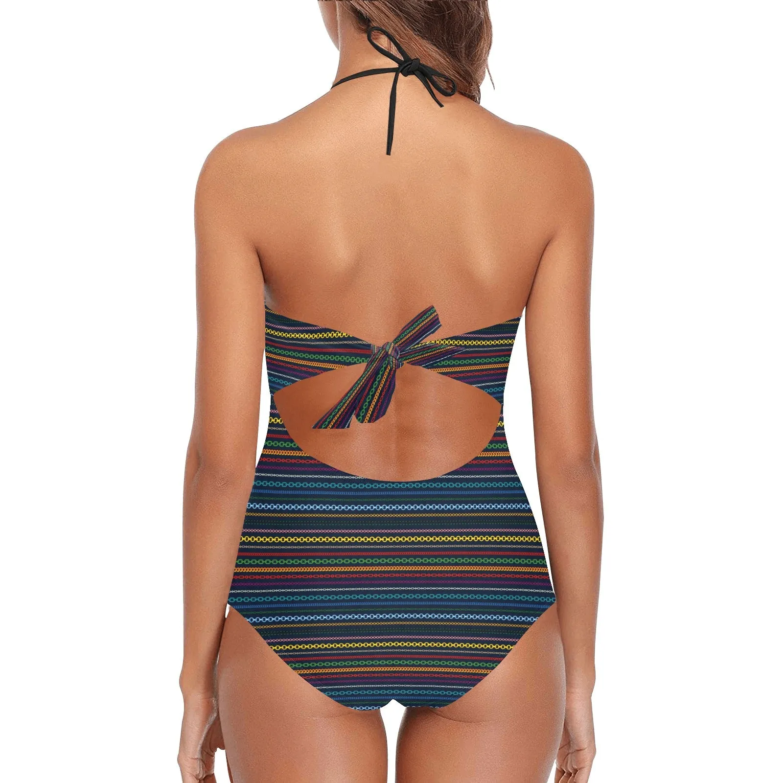 Spectral Andromeda Lace Band Embossing Swimsuit