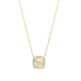 Spirit Lace Pave 9mm Diamond 18k Yellow Gold Necklace