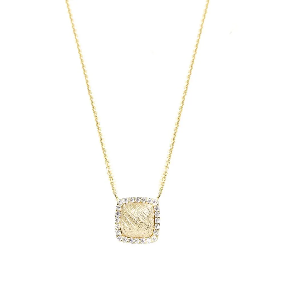 Spirit Lace Pave 9mm Diamond 18k Yellow Gold Necklace