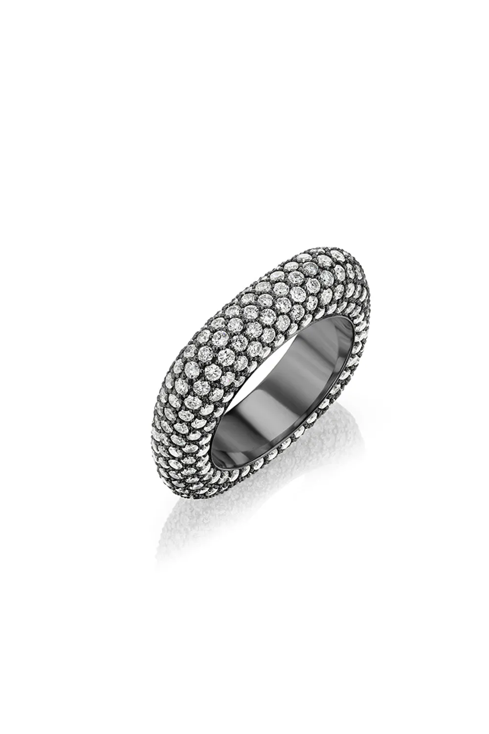 Square Bling Ring in Black Rhodium