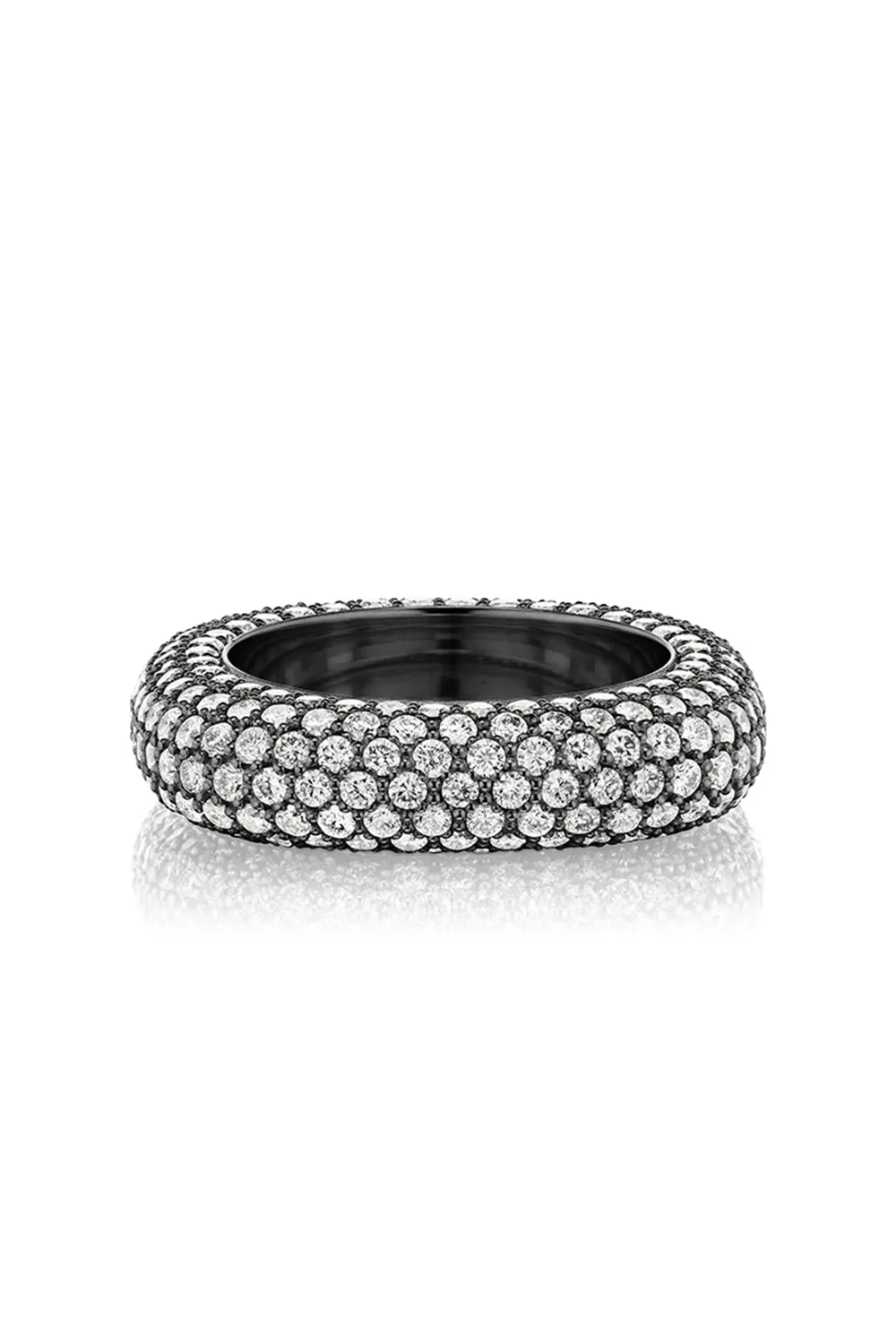 Square Bling Ring in Black Rhodium