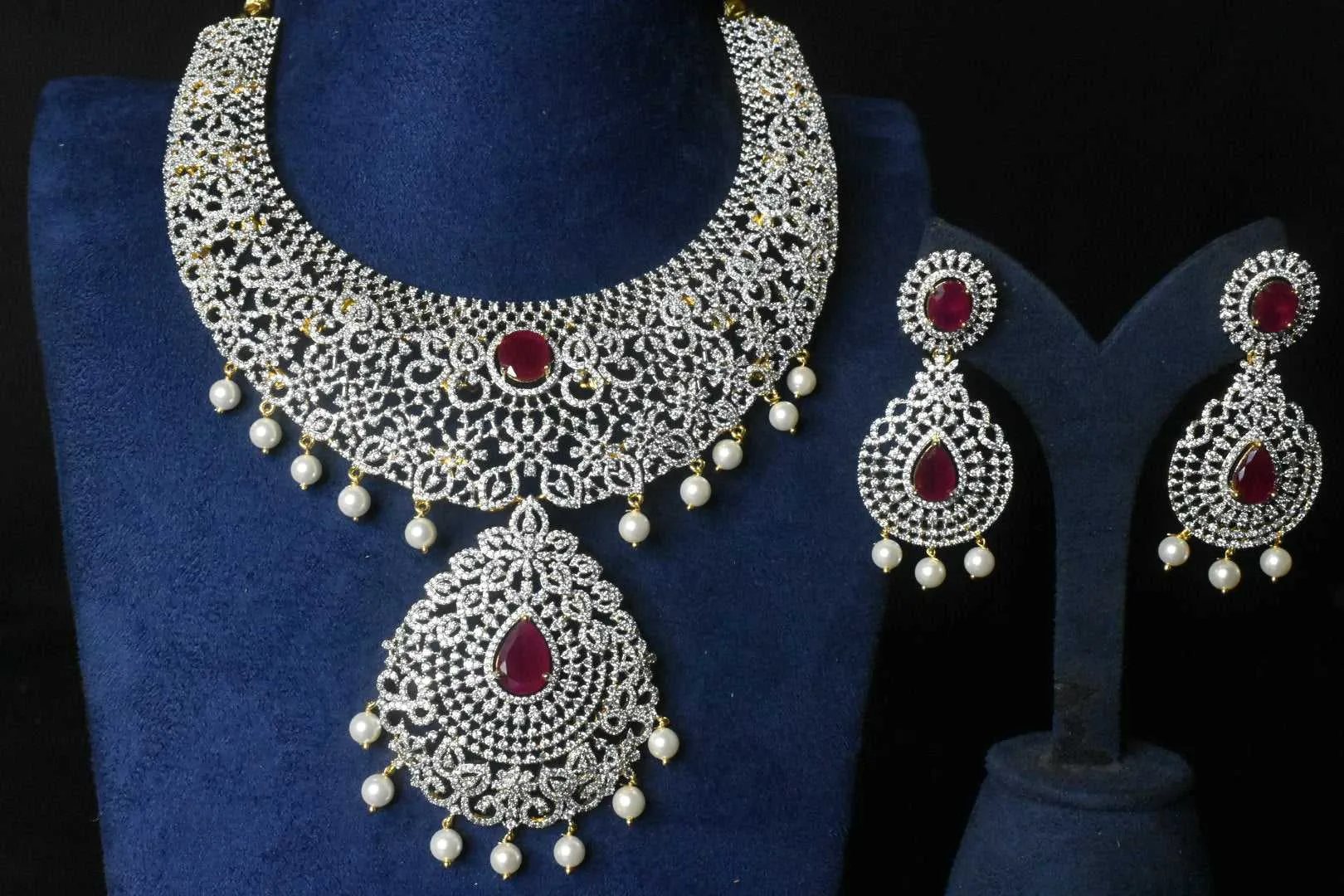 Statement American Diamond Necklace