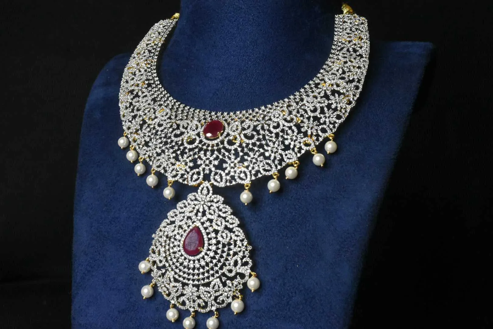 Statement American Diamond Necklace