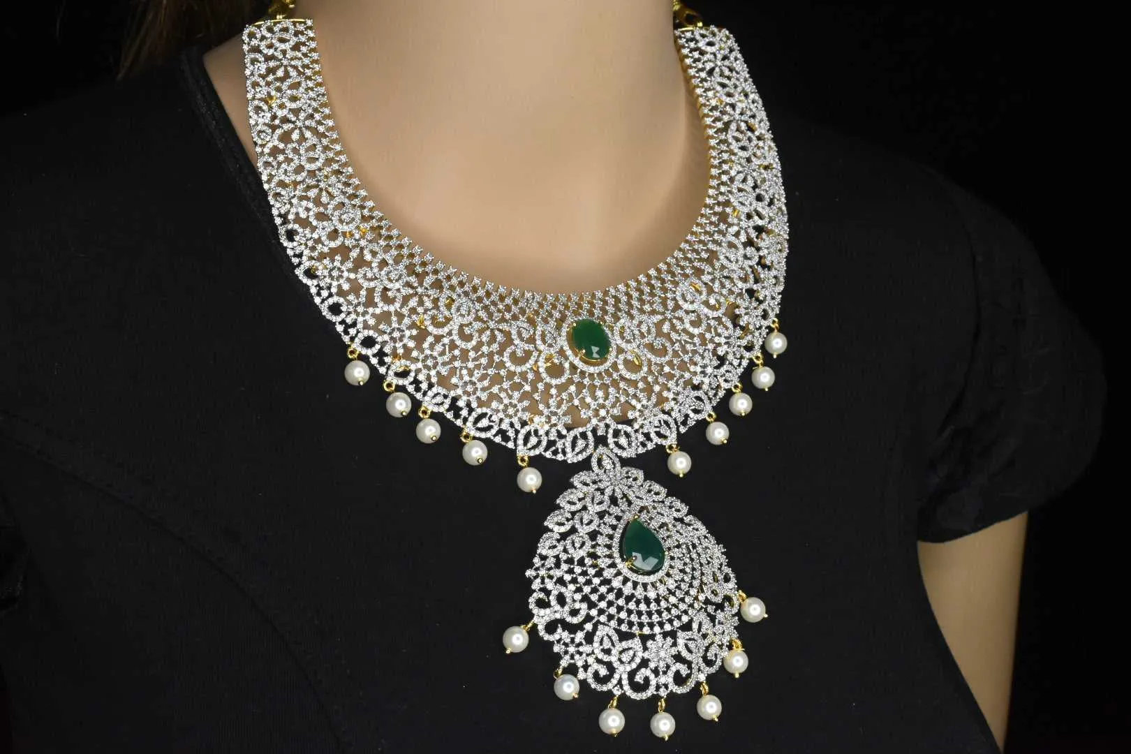 Statement American Diamond Necklace