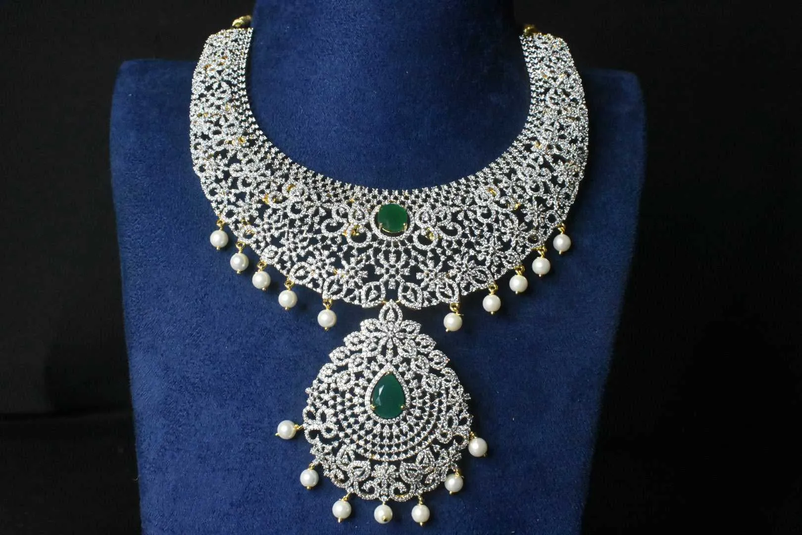 Statement American Diamond Necklace