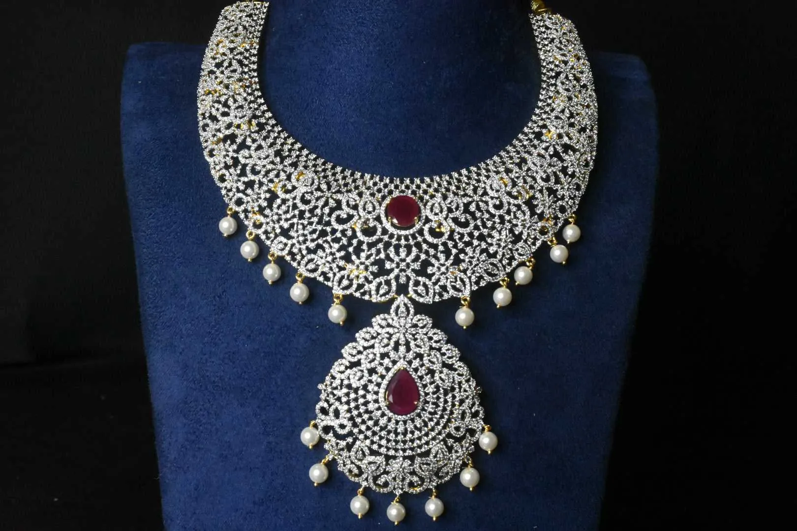 Statement American Diamond Necklace