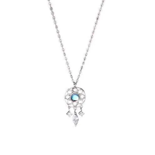 Tassel Moonstone Charm Necklace