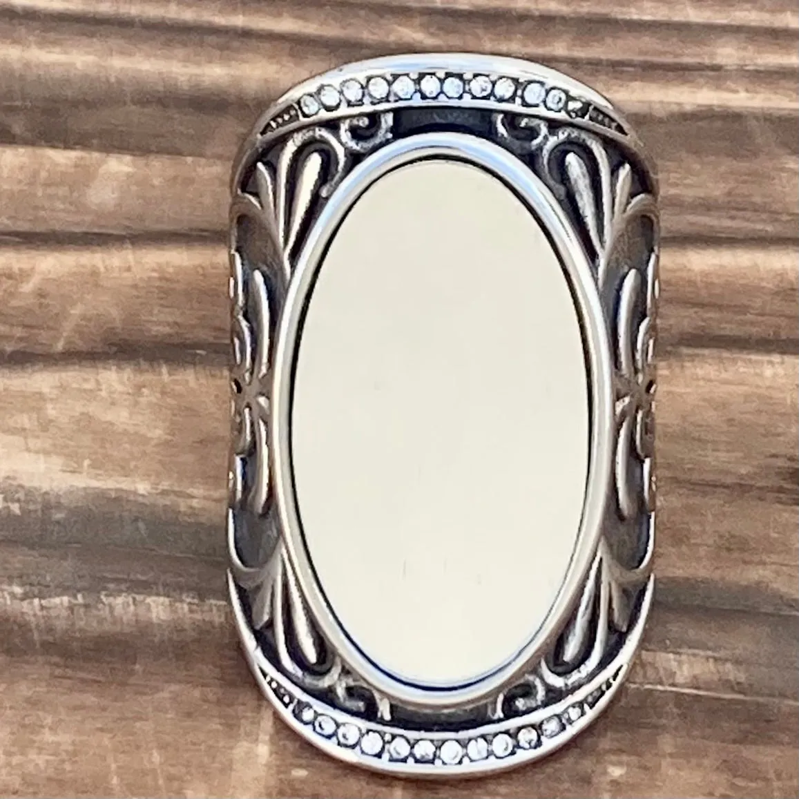 The Looking Glass - Mirror - Silver w/White Stone - R67