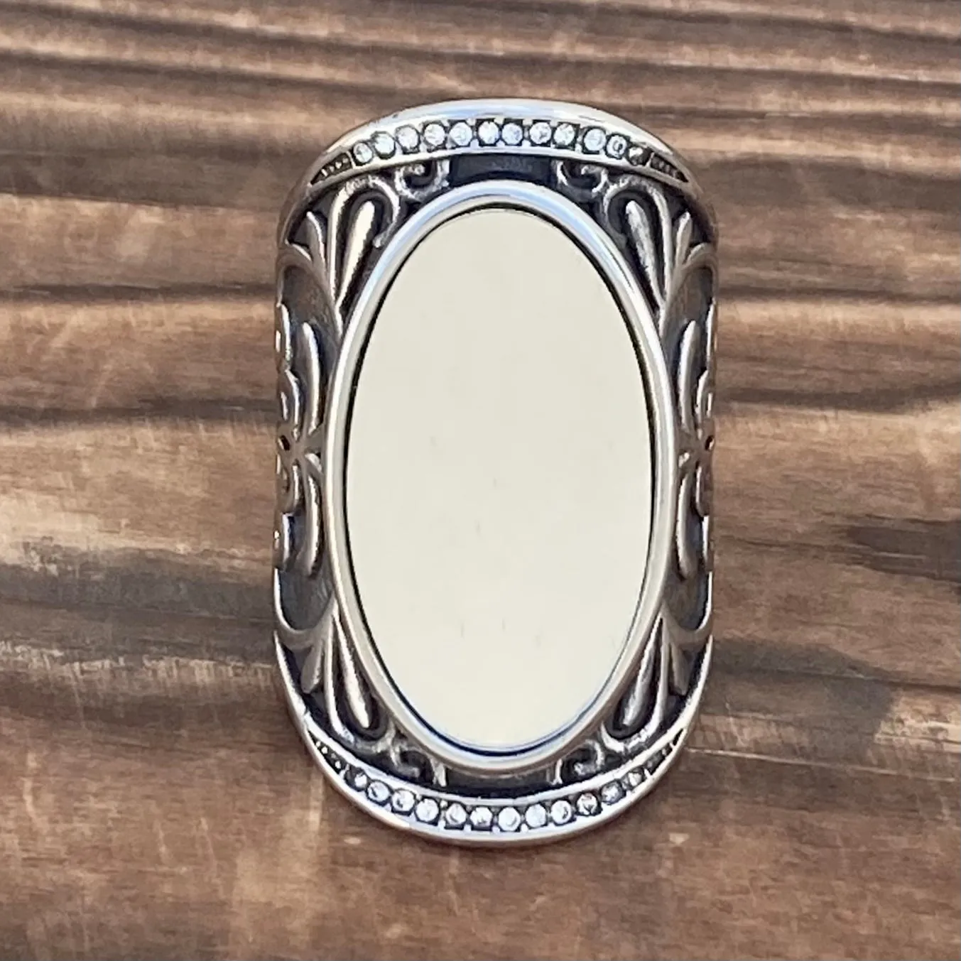 The Looking Glass - Mirror - Silver w/White Stone - R67