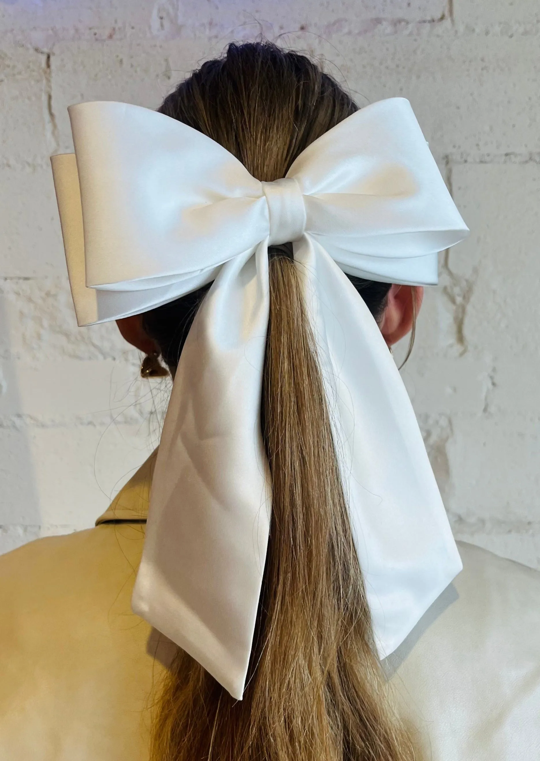 The Perfect Long Satin Hair Bow Barrette