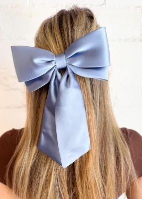 The Perfect Long Satin Hair Bow Barrette