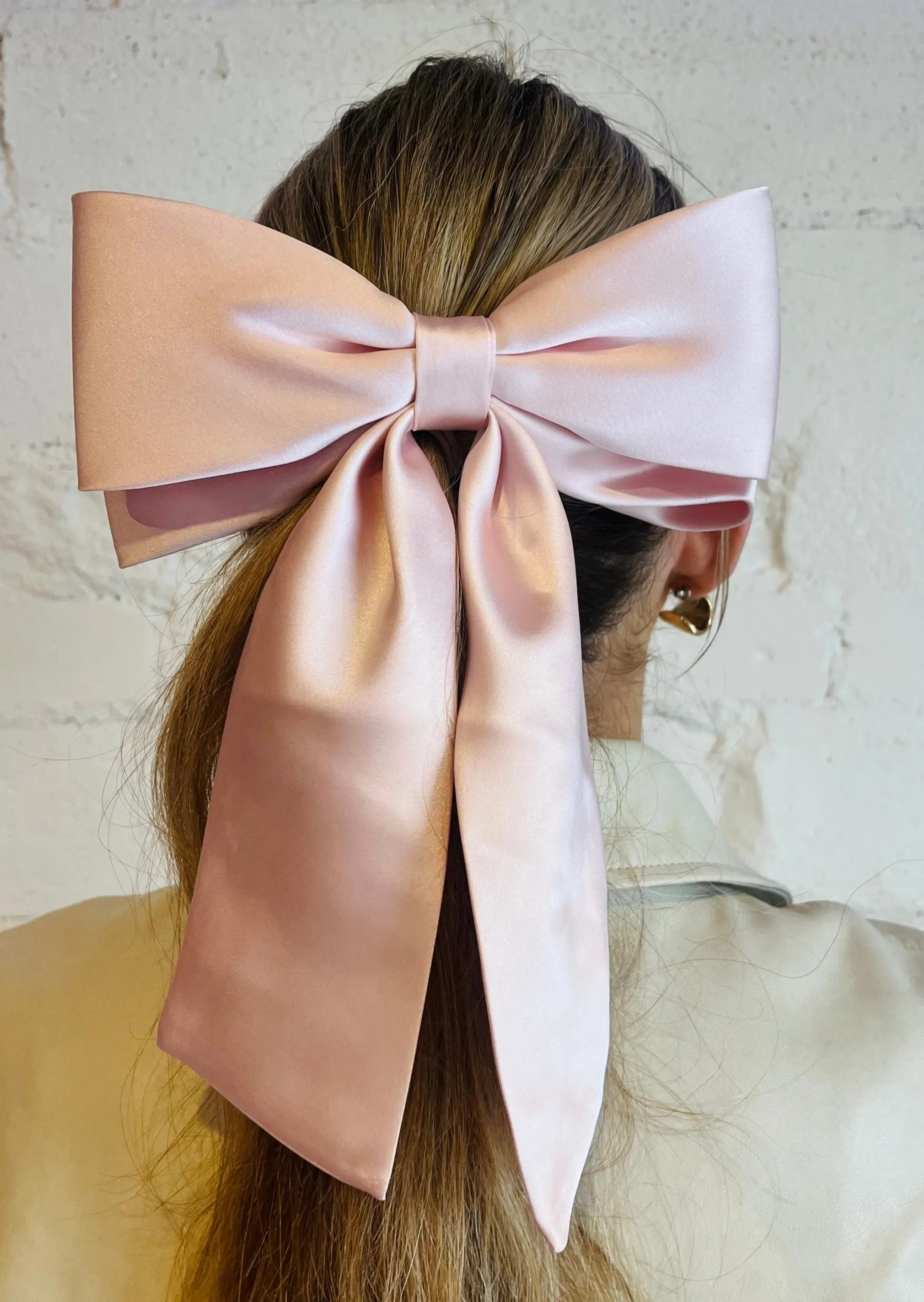 The Perfect Long Satin Hair Bow Barrette