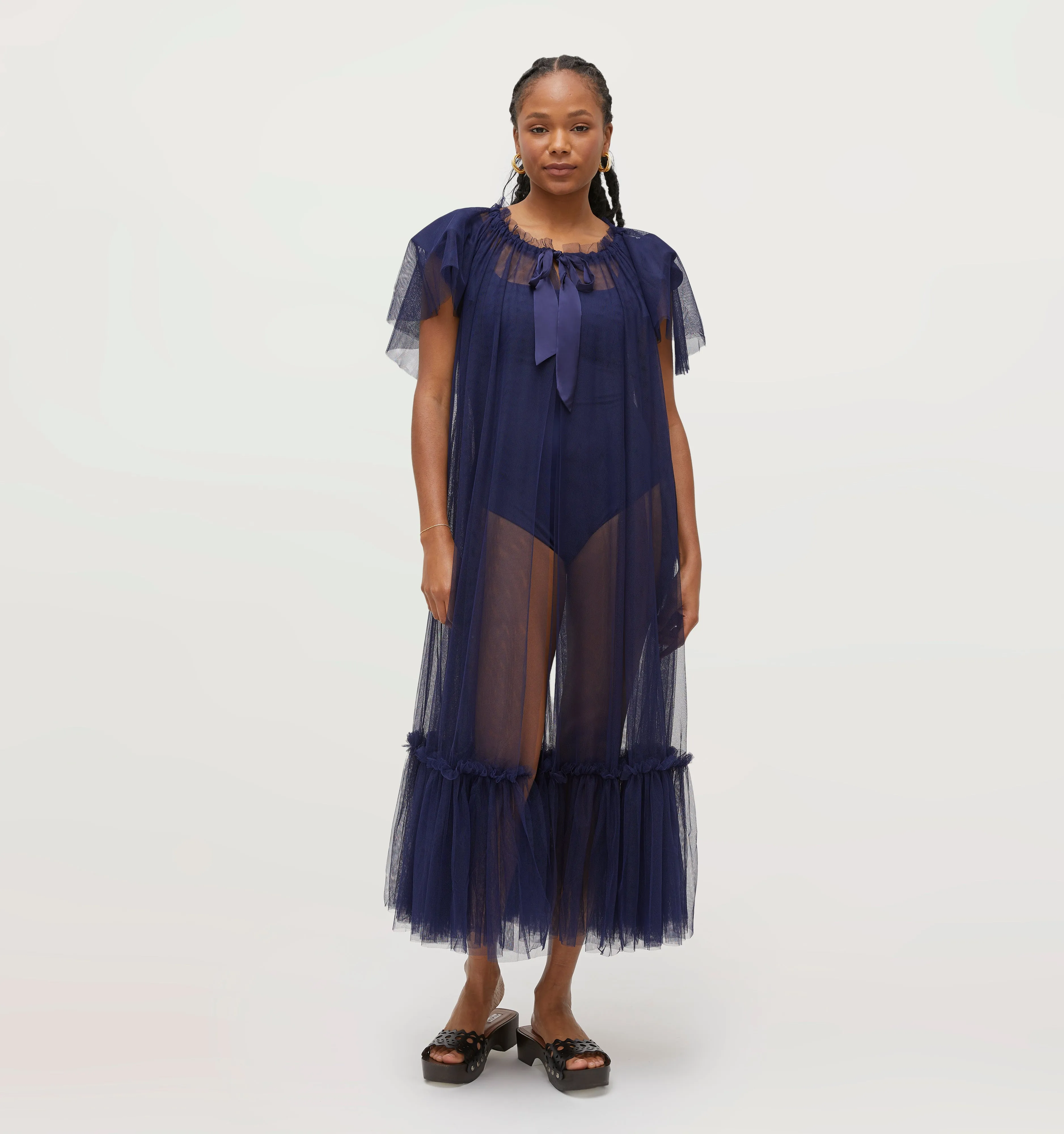 The Tulle Coco Duster - Navy Tulle