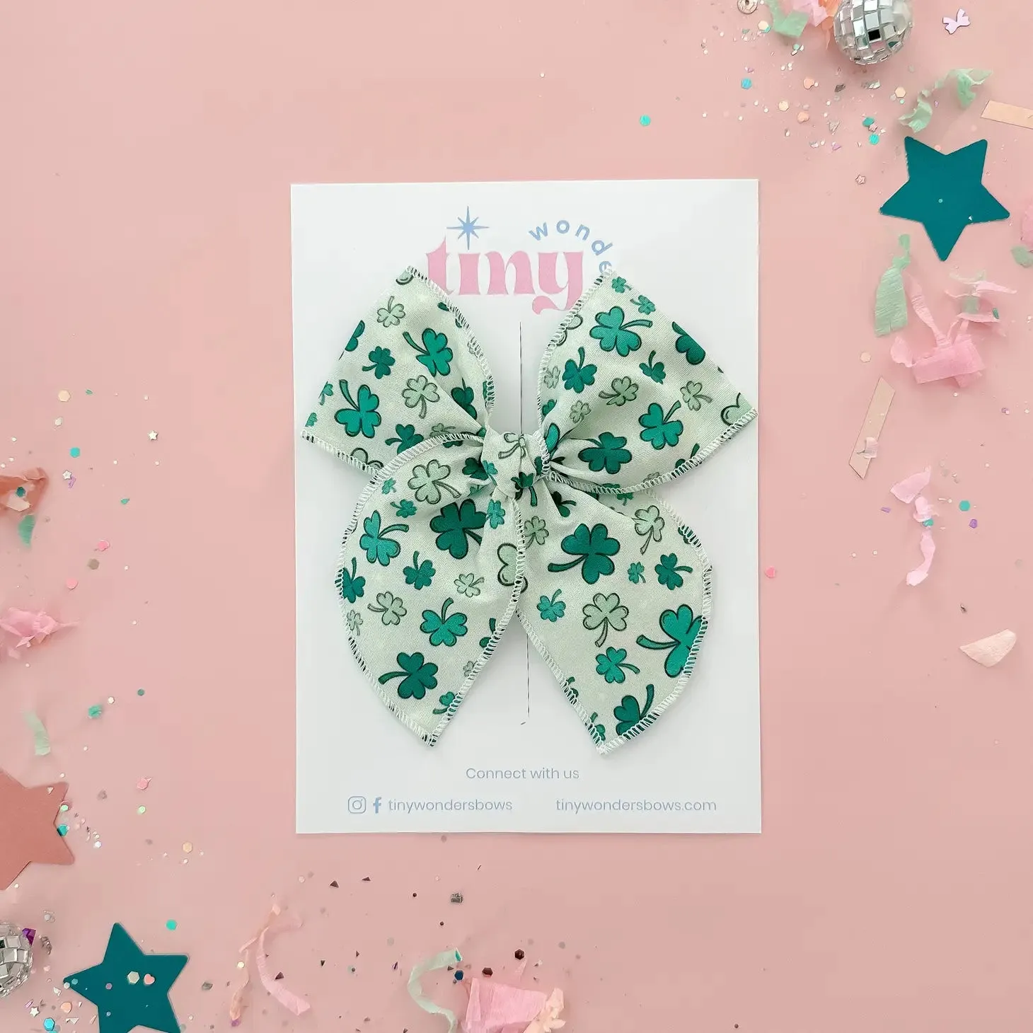 Tiny Wonder - Shamrocks Crepe Bow