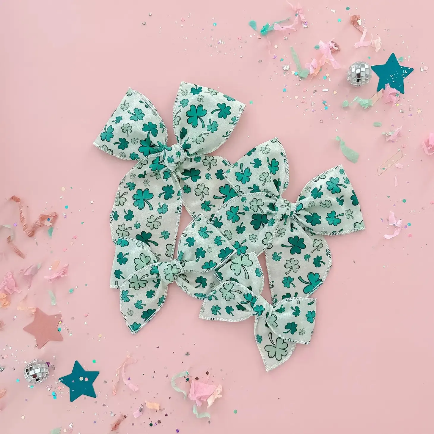 Tiny Wonder - Shamrocks Crepe Bow