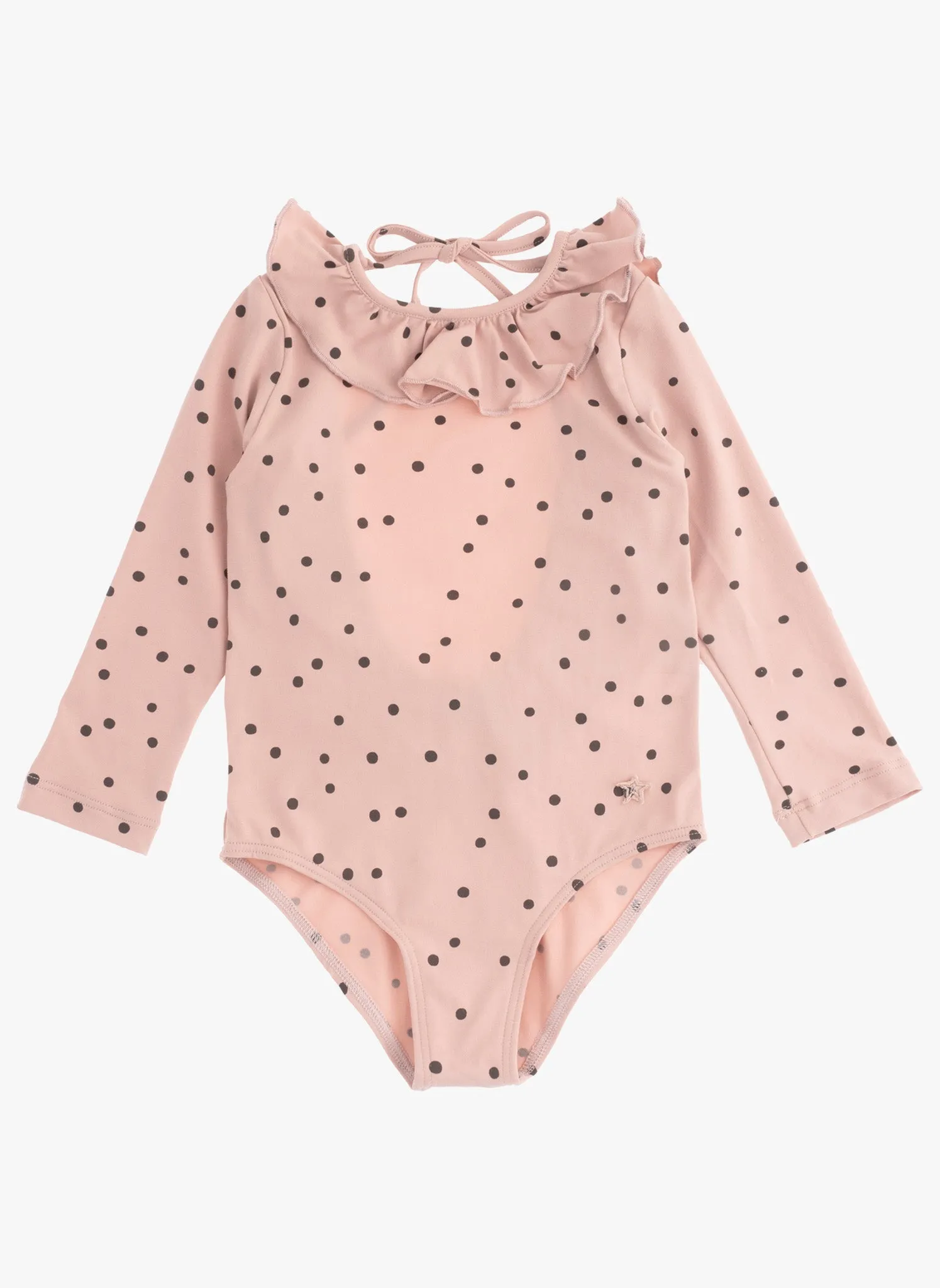 Tocoto Vintage Pink Dots Swimsuit for Kids – Retro-Inspired Swimwear with Playful Pattern