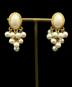 【USA輸入】ヴィンテージ LIZ CLAIBORNE パール イヤリング/Vintage LIZ CLAIBORNE Pearl Clip On Earrings