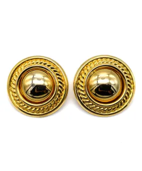 【USA輸入】ヴィンテージ ゴールド サークル イヤリング/Vintage Gold Circle Clip On Earrings