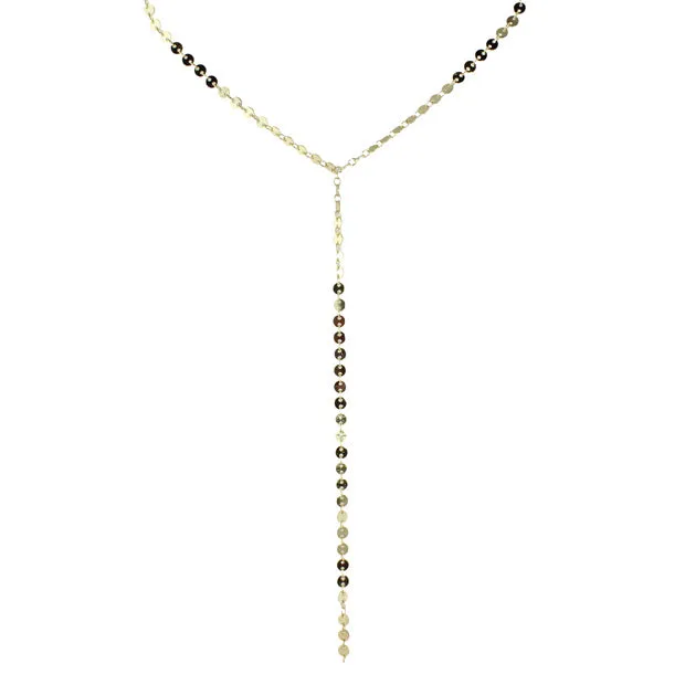 VERMEIL SEQUIN DISC LONG LARIAT CHOKER