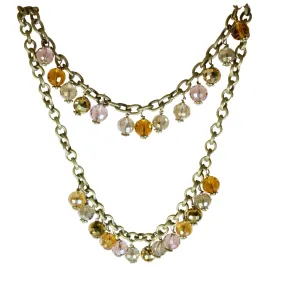 Victorian Double Strand Crystal Necklace For Women