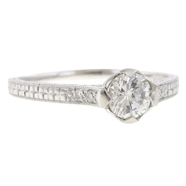 Vintage Diamond Engagement Ring, RBC 0.50ct.